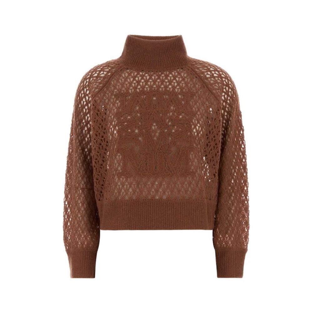 Max Mara Women Antiqued Pink Crochet Faglia Sweater